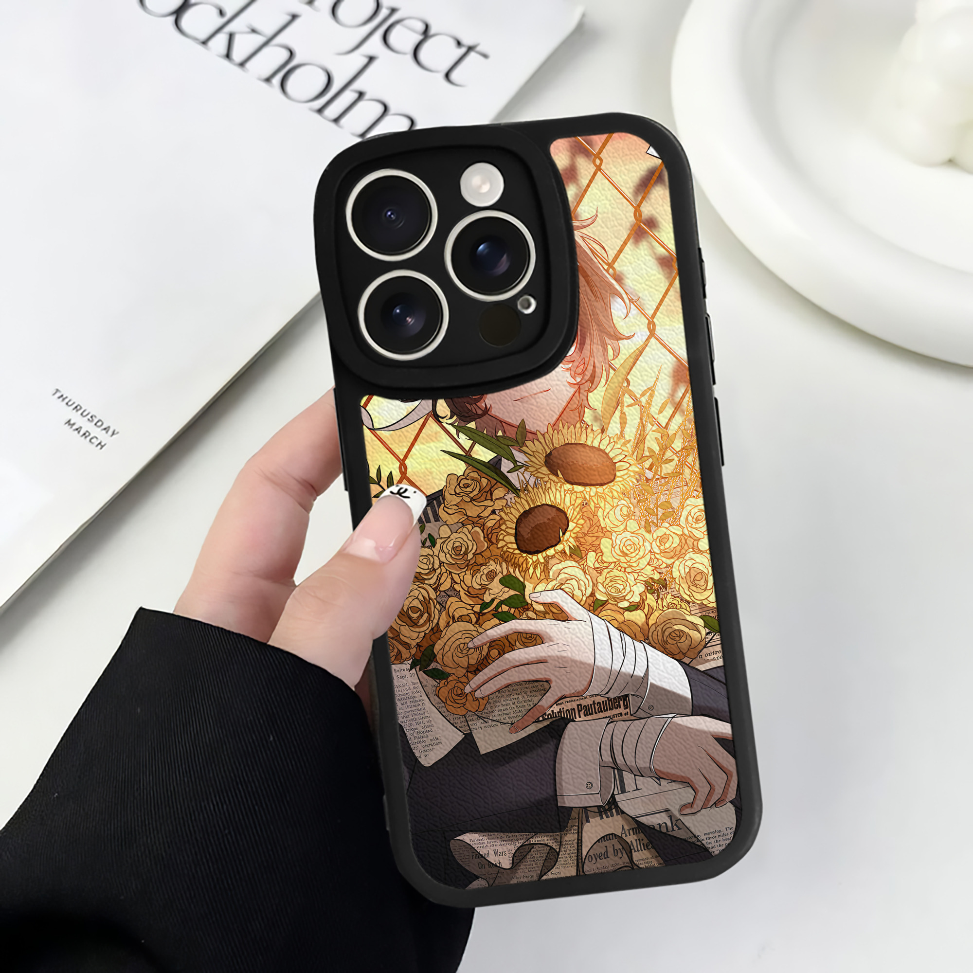 （画像用） 文豪ストレイドッグス Bungo Stray Dogs 【iPhone 16シリーズ対応】シリコンスマホケース（レザー調） 材質：シリコン